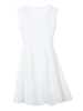 Fischgrat Leinenkleid weiss