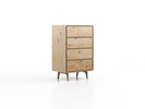 Highboard Tesoro mit 4 Laden B 62 x T 45 x H 99 cm, Zirbe