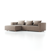 Lounge-Sofa Sereno inkl. 3 Kissen (70x55 cm), B 297 x T 180 cm, Liegeteil links, Bodennah, mit Bezug Wollstoff Tano Natur (79), Buche