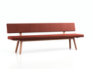 Polsterbank Mirato mit Rückenlehne, Buche, Bezug Wollstoff Kaland Ziegel, L 240 x T 56,5 x H 86 cm
