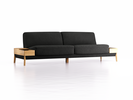 Sofa Alani, B252xT94xH82 cm, Sitzhöhe 44 cm, Eiche, mit Bezug Wollstoff Kaland Mocca