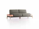 Sofa Alani, B212xT94xH82 cm, Sitzhöhe 44 cm, Buche, mit Bezug Wollstoff Elverum Mocca