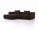 Lounge-Sofa Sereno, bodennah, B267xT180xH71 cm, Sitzhöhe 43 cm, mit Liegeteil links inkl. 2 Kissen (70x55 cm), Buche, Wollstoff Stavang Torf