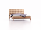 Polsterbett Filomena, 180 x 200 cm, Wollstoff Kaland Haselnuss, Buche