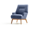 Fauteuil Coppa, Buche, mit Bezug Wollstoff Elverum Ozean