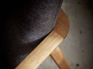 Hocker Ketil, Wollstoff Elverum Torfblau, Eiche