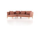 Ecksofa Lorea B 265 x T 172,5 cm, Liegeteil links, mit Bezug Wollstoff Elverum Ziegel (85), Buche