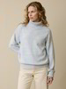 Pullover aus Bio-Baumwolle und Wolle, eisblau mouline