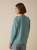 Pullover aus Bio-Baumwolle und Leinen, aqua mouliné