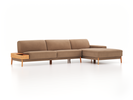 Lounge-Sofa Alani, B 340 x T 179 cm, Liegeteil rechts, Sitzhöhe in cm 44, mit Bezug Wollstoff Elverum Haselnuss (74), Buche