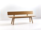 Holzbank Mirato mit Rückenlehne, Eiche, L 180 x T 53,5 x H incl. RL 83,3 cm