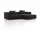 Lounge-Sofa Sereno, bodennah, B267xT180xH71 cm, Sitzhöhe 43 cm, mit Liegeteil rechts inkl. 2 Kissen (70x55 cm), Buche, Wollstoff Kaland Mocca