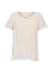 Shirt-Kurzarm-Ringel,  ringel honig/weiss, Vorderansicht