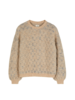 Pullover aus Alpakawolle und Bio-Baumwolle, strick sand/eisblau