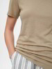 Kurzarmshirt aus Bio Baumwolle, light khaki