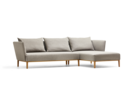 Lounge-Sofa Lorea, Liegeteil rechts, mit Bezug Wollstoff Tano Natur, Eiche