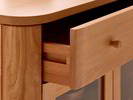 Schrank Tonda 2-türig mit 1 Lade, Glas, Buche