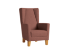 Fauteuil Chester hohe Lehne mit Bezug Lino Zimt
