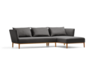 Lorea Lounge-Sofa, Liegeteil rechts, Buche, mit Bezug Wollstoff Stavang Schiefer