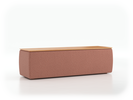Truhe Tambor rechteckig, B 143 cm x T 48 cm x H 41 cm, Bezug Wollstoff Elverum Ziegel (85), Buche