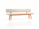Polsterbank Mirato mit Rückenlehne, L 240 x T 56,5 x H 86 cm, Sitzbreite 239,5cm, Wollstoff Tano Natur Hell (80), Buche