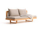 Schlafsofa Antilo inkl. Matratze, inkl. 2 Kissen, Wollstoff Tano Natur, Buche