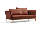 Lorea 2er-Sofa, Buche, mit Bezug Wollstoff Kaland Ziegel