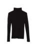 Ripp Rollkragen Pullover, Schwarz