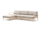 Loungesofa Linera, breit mit Liegeteil links, Wollstoff Stavang Sand, Esche