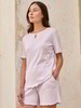 Kurzarmshirt schmal, rose & Schlafshort, rose