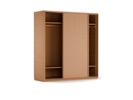 Schrank Akumi, eckig mit Schiebetüren, Türfüllung Holz