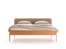 Bett Tenso mit Polsterbetthaupt, 180 x 200, Wollstoff Tano Natur (79), Buche