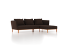 Lounge-Sofa Lorea Breite 265 cm, Liegeteil rechts, mit Bezug Wollstoff Kaland Torf (70), Buche