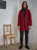 Strickjacke Kimono, cranberry melange & Hose, schwarz