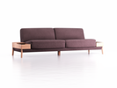 Sofa Alani, B252xT94xH82 cm, Sitzhöhe 44 cm, Buche, mit Bezug Wollstoff Elverum Pflaume