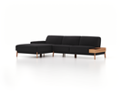 Lounge-Sofa Alani, Liegeteil links, B 300 x T 179 cm, Sitzhöhe in cm 44, mit Bezug Wollstoff Kaland Mocca (69), Eiche