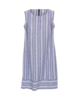 Kleid-Leinenstretch-Gestreift, leinen streifen blau