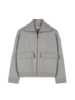 Strickjacke aus BIo-Baumwolle und Wolle, grau melange