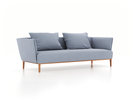 3er Sofa Lorea, B 235 x T 92,5 cm, mit Bezug Wollstoff Elverum Blaugrau (83), Eiche