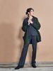 Blazer in anthrazit melange, Hose anthrazit & Cardigan in mouliné Strick