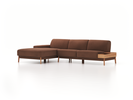 Lounge-Sofa Alani, Liegeteil links, B 300 x T 179 cm, Sitzhöhe in cm 44, mit Bezug Wollstoff Kaland Haselnuss (71), Eiche