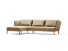 Lorea Lounge-Sofa, Liegeteil links, Buche, mit Bezug Wollstoff Stavang Haselnuss