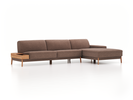 Lounge-Sofa Alani, B 340 x T 179 cm, Liegeteil rechts, Sitzhöhe in cm 44, mit Bezug Wollstoff Tano Natur (79), Eiche