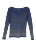 Pullover Blau Sand geringelt Rückansicht