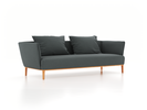 3er Sofa Lorea, B 235 x T 92,5 cm, mit Bezug Wollstoff Elverum Grüngrau (84), Buche