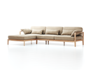 Loungesofa Linera, breit mit Liegeteil links, Wollstoff Elverum Haselnuss (74), Eiche