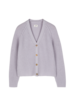 Strickjacke aus Alpakawolle, flieder