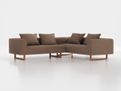 Ecksofa Sereno inkl. 4 Kissen (70x55 cm), Eckteil rechts, B 276 x T 235 cm, Kufenfuß, mit Bezug Wollstoff Stavang Sand (66), Buche