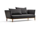 Lorea 2er-Sofa, mit Bezug Wollstoff Kaland Schiefer