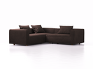 Ecksofa Sereno links, bodennah, B246xT235xH71 cm, Sitzhöhe 43 cm, inkl. 3 Kissen (70x55 cm), Eiche, Wollstoff Stavang Torf